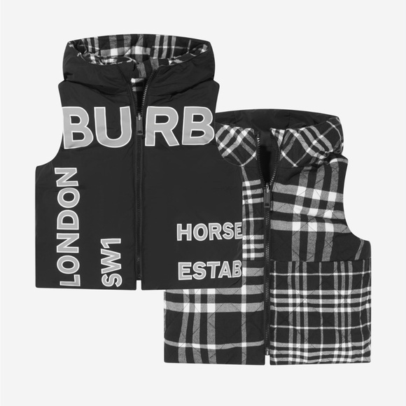 BURBERRYKids Reversible Logan Gilet In Black size 8